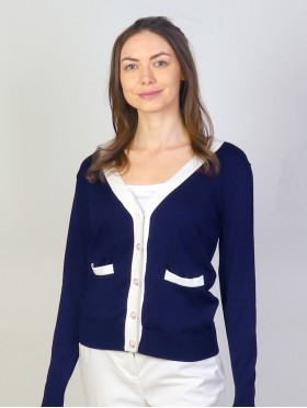 Elegant Cardigan with Gold Buttons